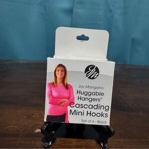 New JOY MANGANO Huggable Hangers Cascading Hook Black 6 Pack